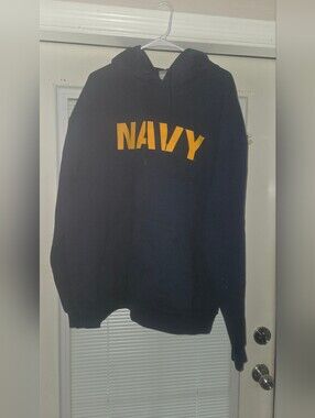 Soffe Navy Crewneck Hoodie with NAVY Print Size XXL
